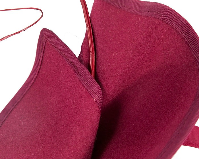 Fascinators Online - Burgundy felt winter fascinator by Fillies Collection