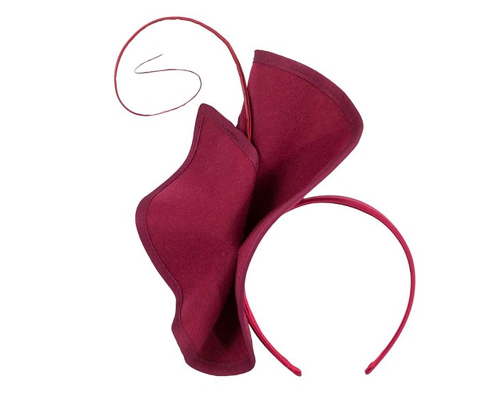 Burgundy felt winter fascinator by Fillies Collection - Image 2