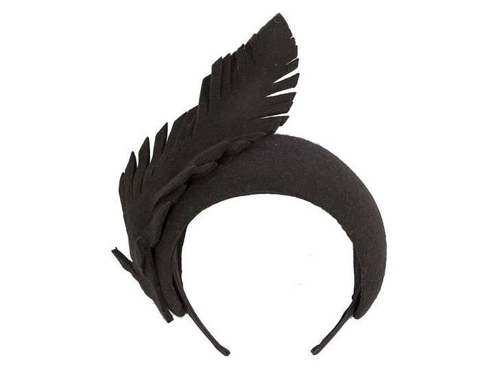 Black winter fascinator headband - Image 2