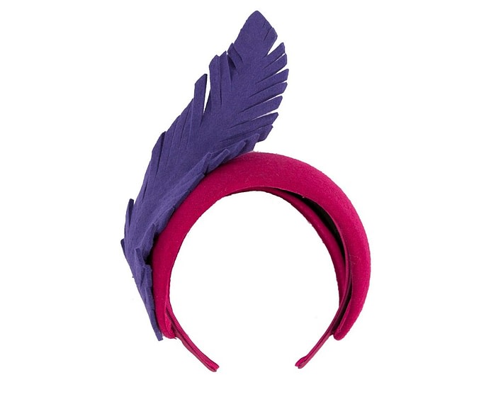 Fuchsia & purple winter fascinator headband - Image 2