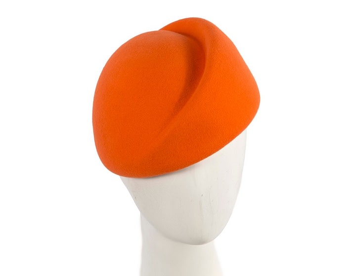 Designers orange felt winter fashion hat by Max Alexander