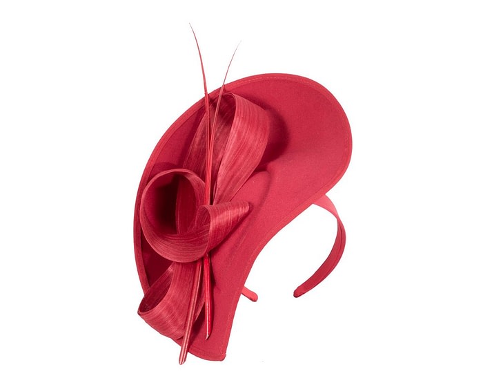 Bespoke red winter fascinator by Max Alexander - Image 2