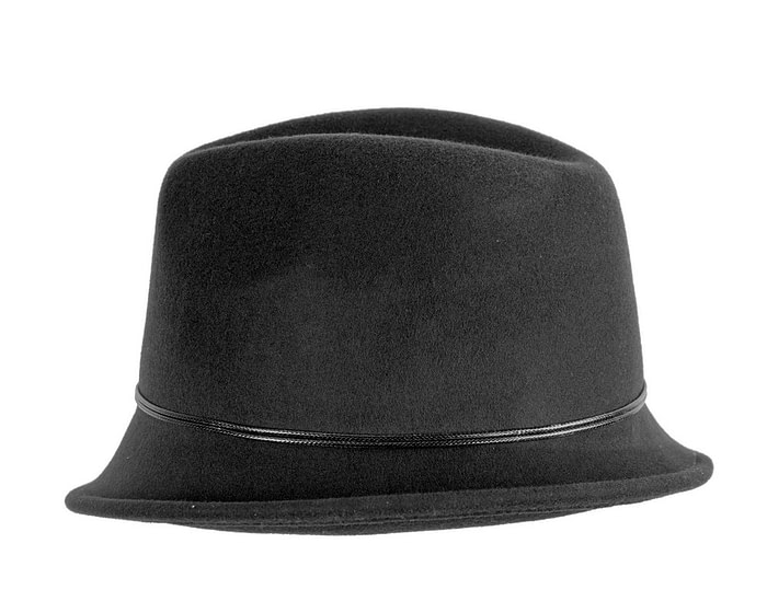 Fascinators Online - Black ladies felt fedora hat by Max Alexander