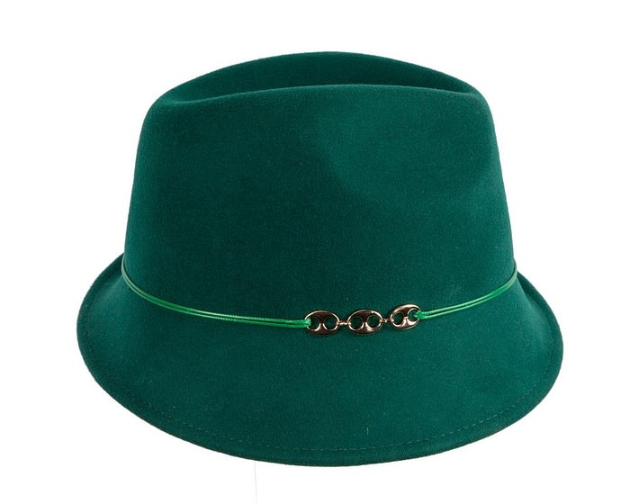 Fascinators Online - Green ladies felt fedora hat by Max Alexander