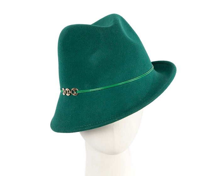 Fascinators Online - Green ladies felt fedora hat by Max Alexander