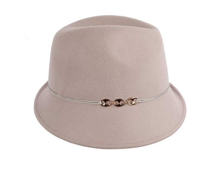 Fascinators Online - Grey ladies felt fedora hat by Max Alexander