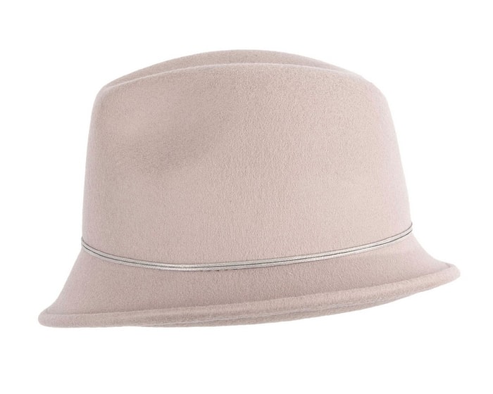 Fascinators Online - Grey ladies felt fedora hat by Max Alexander