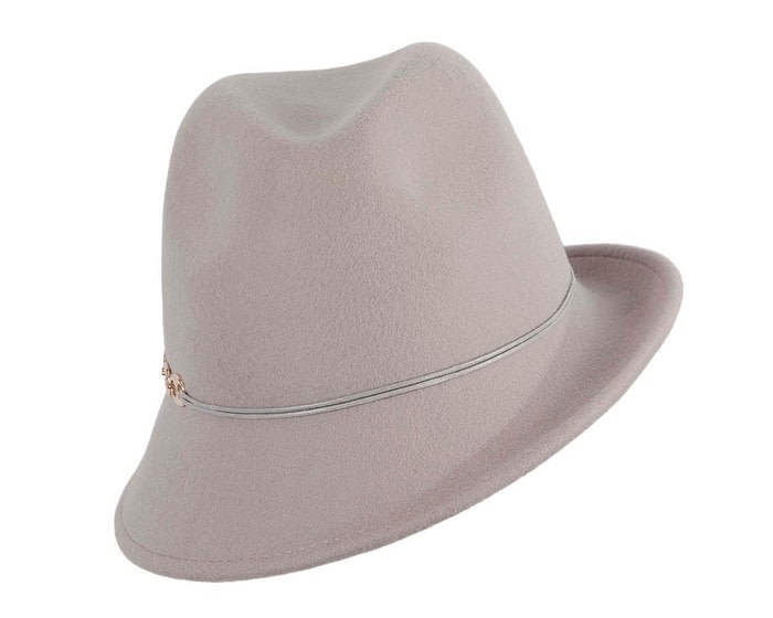 Grey ladies felt fedora hat by Max Alexander - Image 2