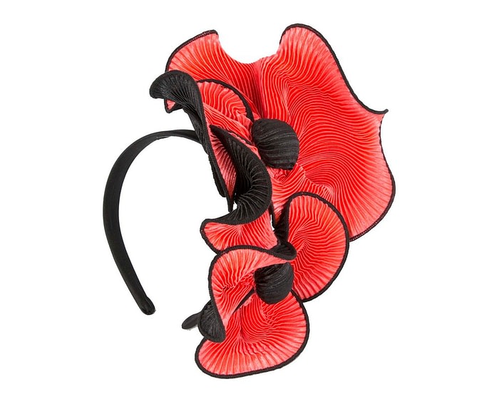 Exclusive coral & black fascinator by Max Alexander - Image 2