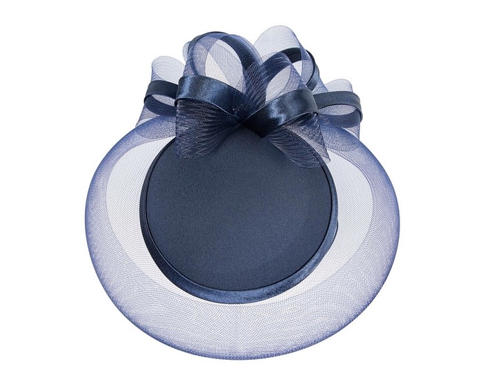 Navy custom made cocktail hat by Cupids Millinery - Image 3