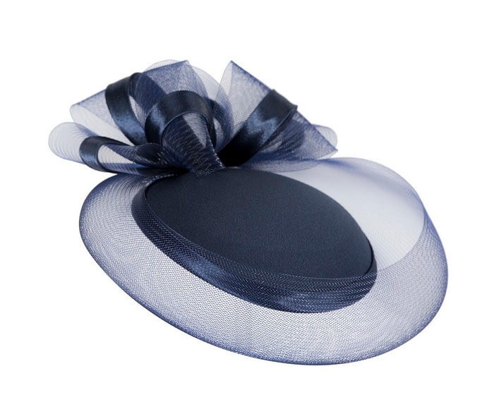 Navy custom made cocktail hat by Cupids Millinery - Image 2