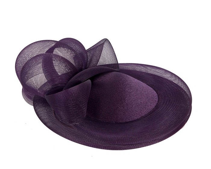 Purple custom made cocktail hat by Cupids Millinery - Image 3