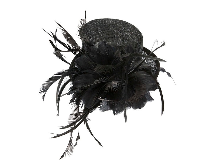 Black top hat fascinator - Image 4
