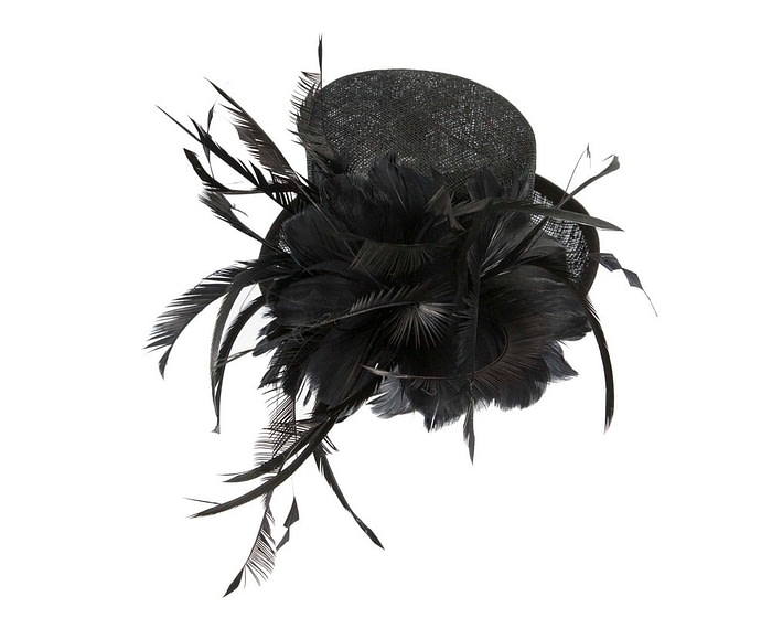 Fascinators Online - Black top hat fascinator