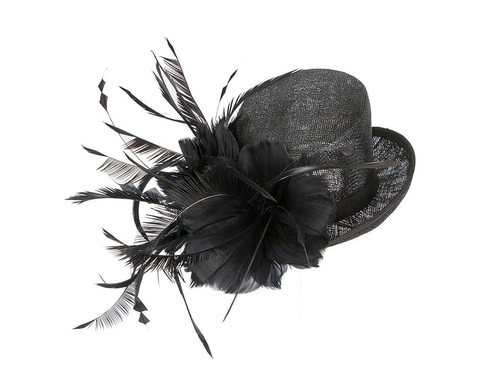 Black top hat fascinator - Image 2