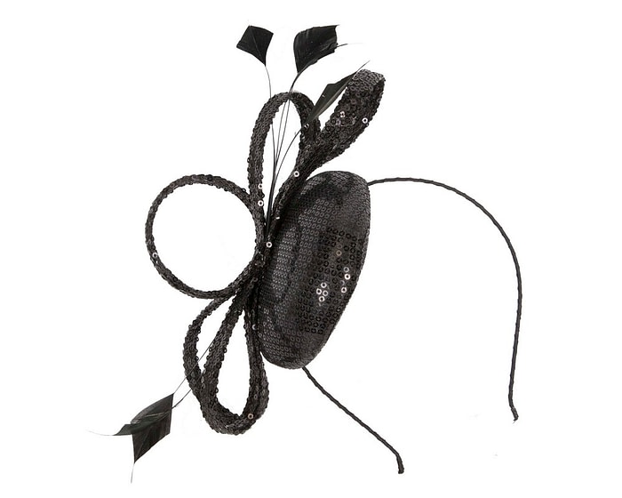 Shiny black fascinator - Image 2