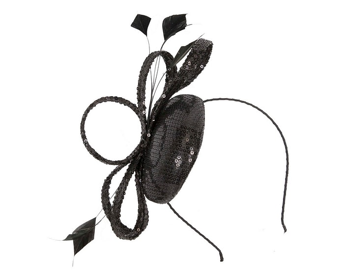 Fascinators Online - Shiny black fascinator