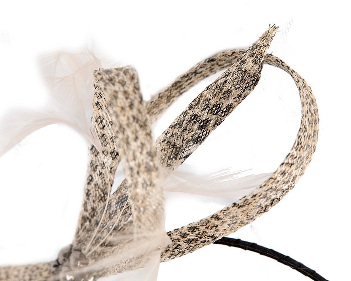 Fascinators Online - Snake skin sinamay fascinator