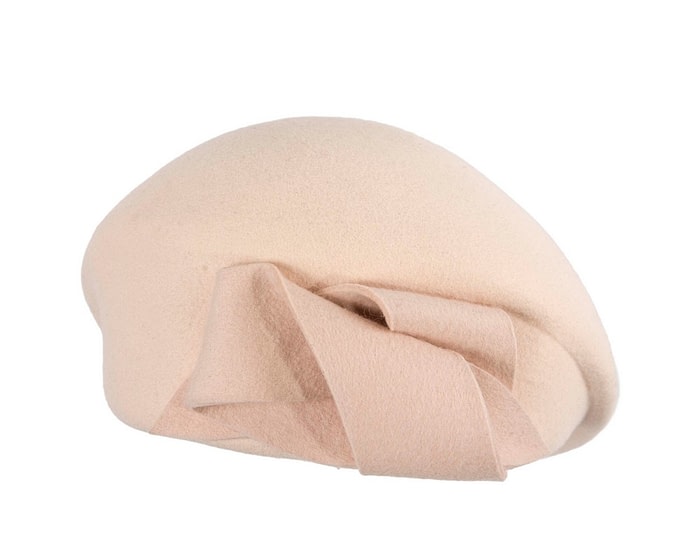 Fascinators Online - Nude winter fashion felt hat by Max Alexander