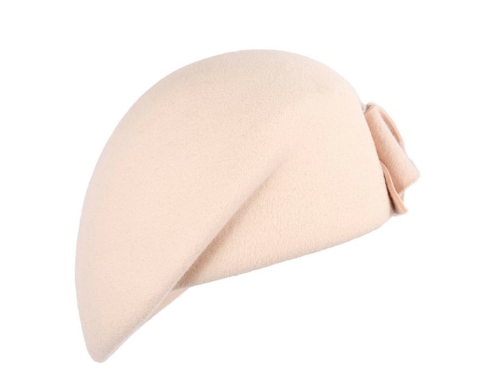 Fascinators Online - Nude winter fashion felt hat by Max Alexander