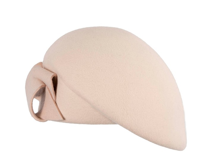 Fascinators Online - Nude winter fashion felt hat by Max Alexander