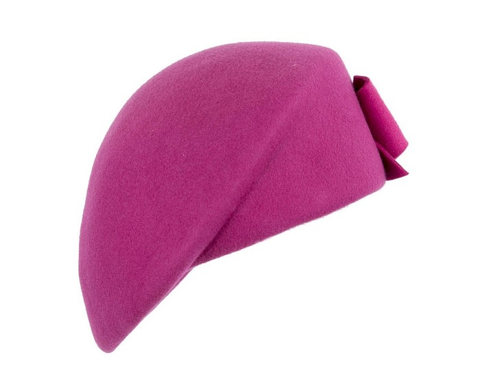 Fascinators Online - Fuchsia winter fashion felt hat by Max Alexander