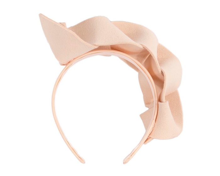 Nude spiral winter felt fascinator - Image 4