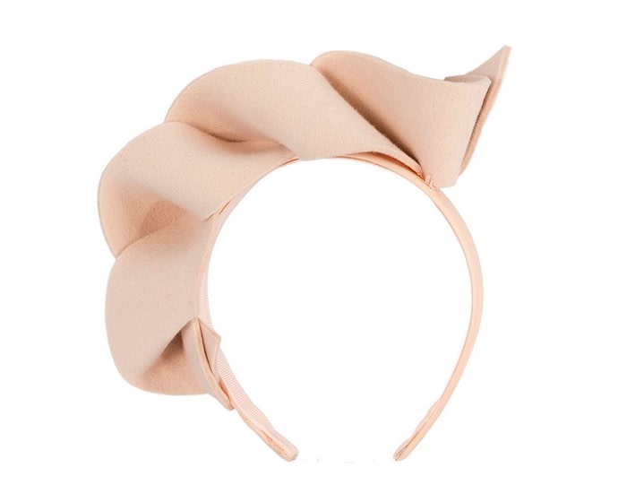 Nude spiral winter felt fascinator - Image 2