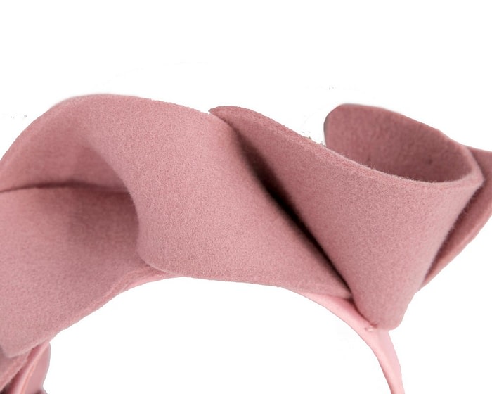 Dusty pink spiral winter felt fascinator - Image 3