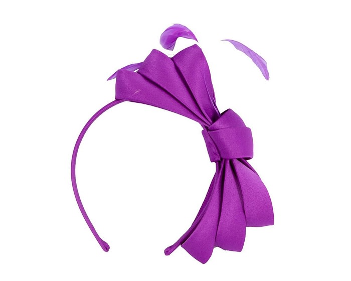 Fascinators Online - Purple bow racing fascinator by Max Alexander