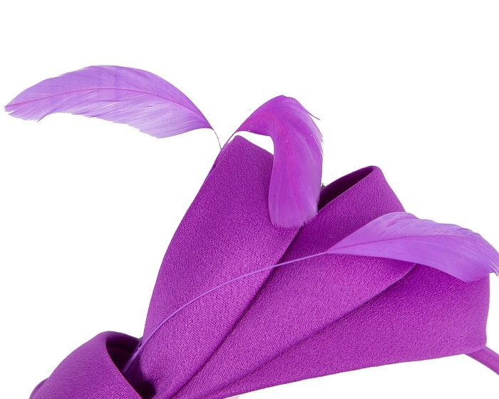 Fascinators Online - Purple bow racing fascinator by Max Alexander