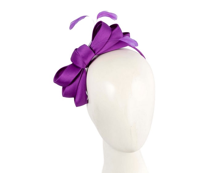 Fascinators Online - Purple bow racing fascinator by Max Alexander