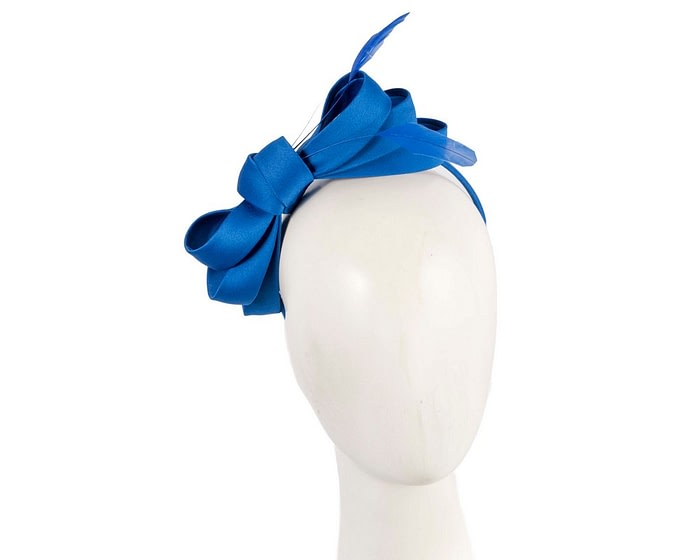 Fascinators Online - Royal blue bow racing fascinator by Max Alexander