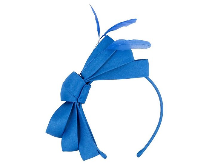 Fascinators Online - Royal blue bow racing fascinator by Max Alexander