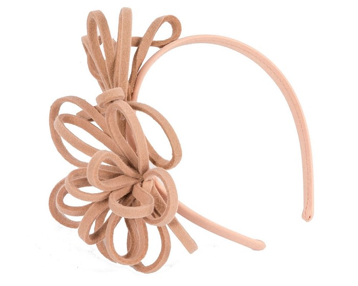 Fascinators Online - Beige felt loops winter fascinators