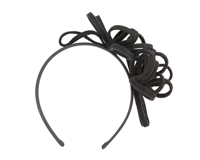 Fascinators Online - Black felt loops winter fascinators