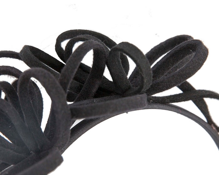 Fascinators Online - Black felt loops winter fascinators