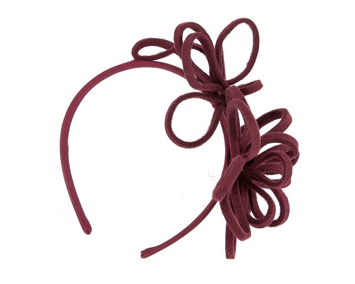 Fascinators Online - Burgundy wine felt loops winter fascinators