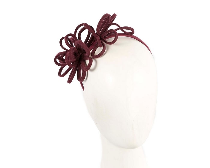 Fascinators Online - Burgundy wine felt loops winter fascinators