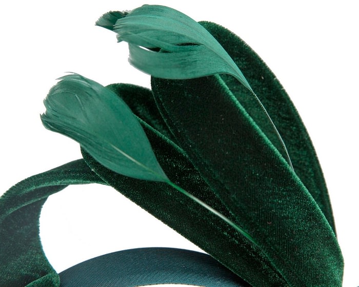 Fascinators Online - Green velvet bow racing fascinator by Max Alexander