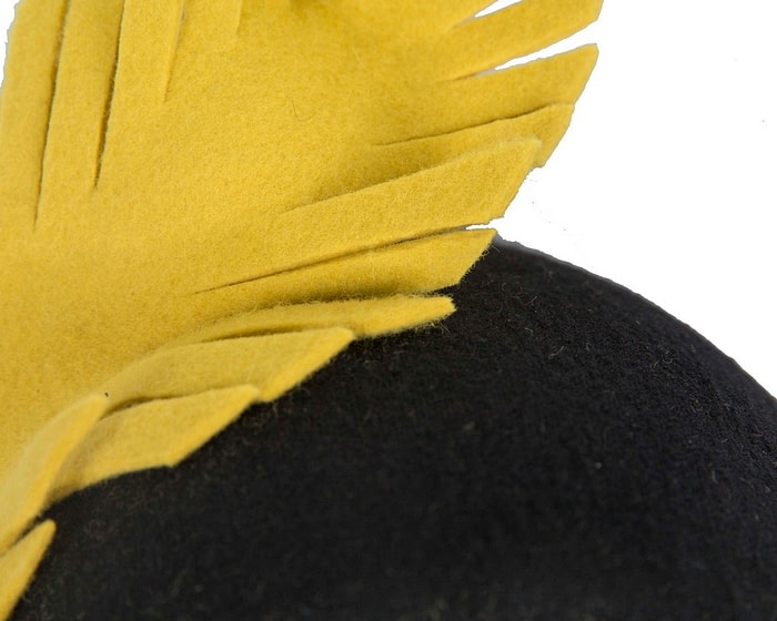Black & yellow winter fascinator headband - Image 3