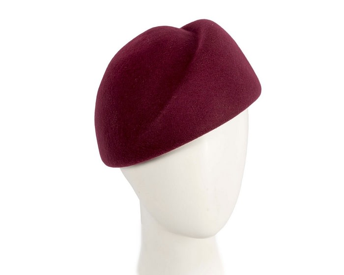 Designers burgundy wine felt winter fashion hat by Max Alexander