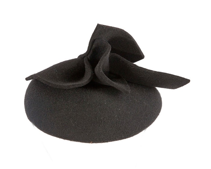 Black winter pillbox with bow - Image 6