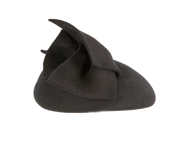 Black winter pillbox with bow - Image 4