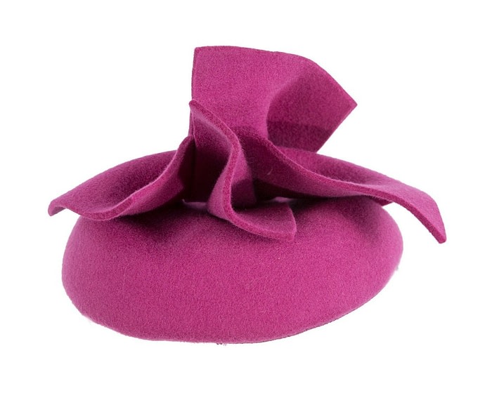 Fascinators Online - Fuchsia winter pillbox with bow