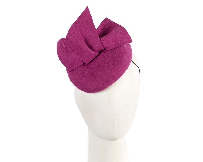 Fascinators Online - Fuchsia winter pillbox with bow