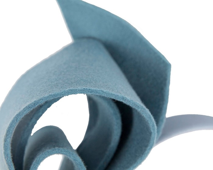 Fascinators Online - Petrol blue felt bow fascinator by Max Alexander