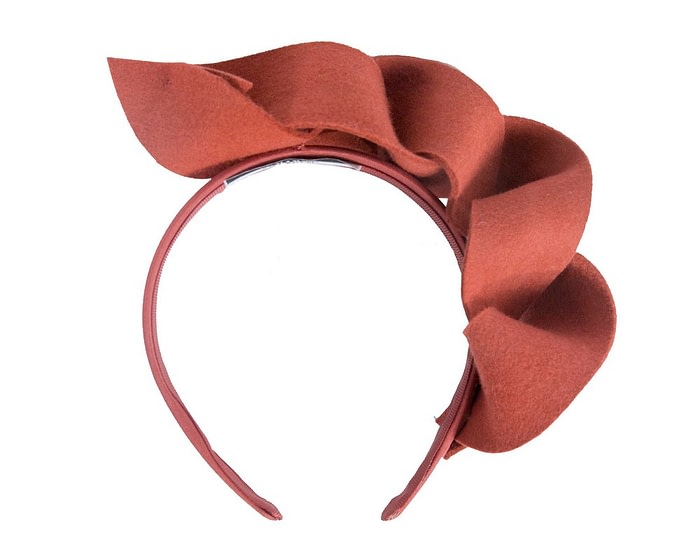 Orange spiral winter felt fascinator - Image 4