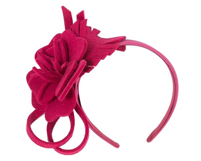 Fascinators Online - Magenta felt flower fascinator headband