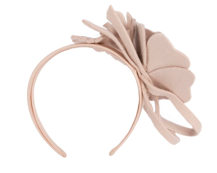 Fascinators Online - Nude felt flower fascinator headband